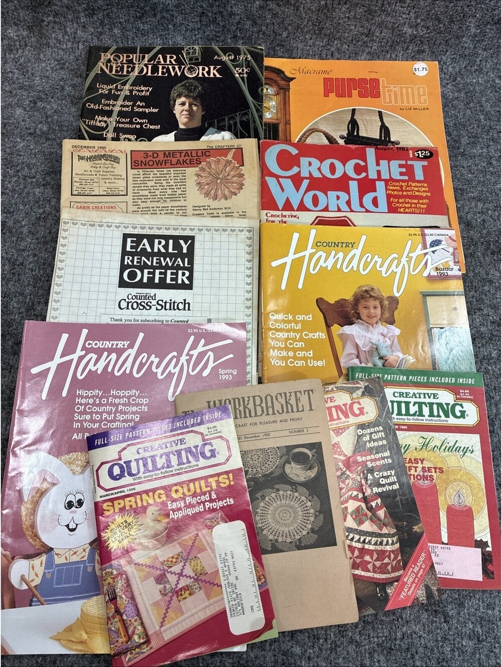 Lot of 10 Crafting Quilting Project Magazines 80s 90s Small Country